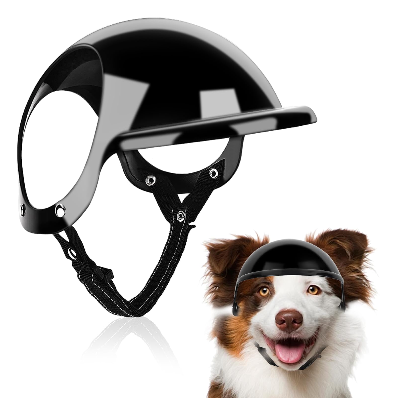 Petmolico Safety Helmets For Dogs, Dog Helmet With Ear Holes & Adjustable Strap, Dog Helmet For Small Dog For Outdoor Driving/Ri