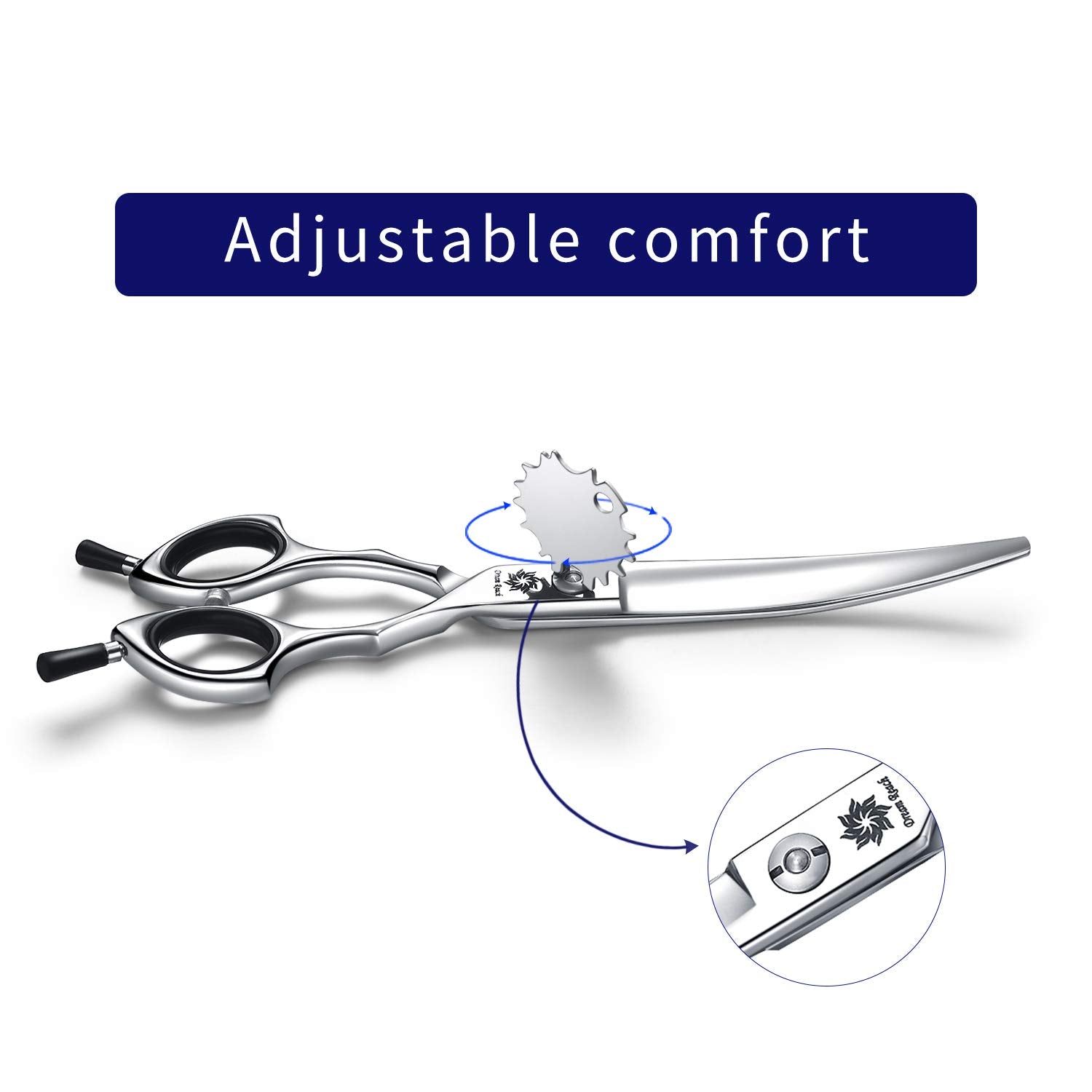 Grooming Pet Shear, 6.5 Inch Upword Curved Scissors, Curved Shears For Cat Shears And Small Dog Shears Or Any Breed Trimming Cuts, Design For Professional Pet Groomer