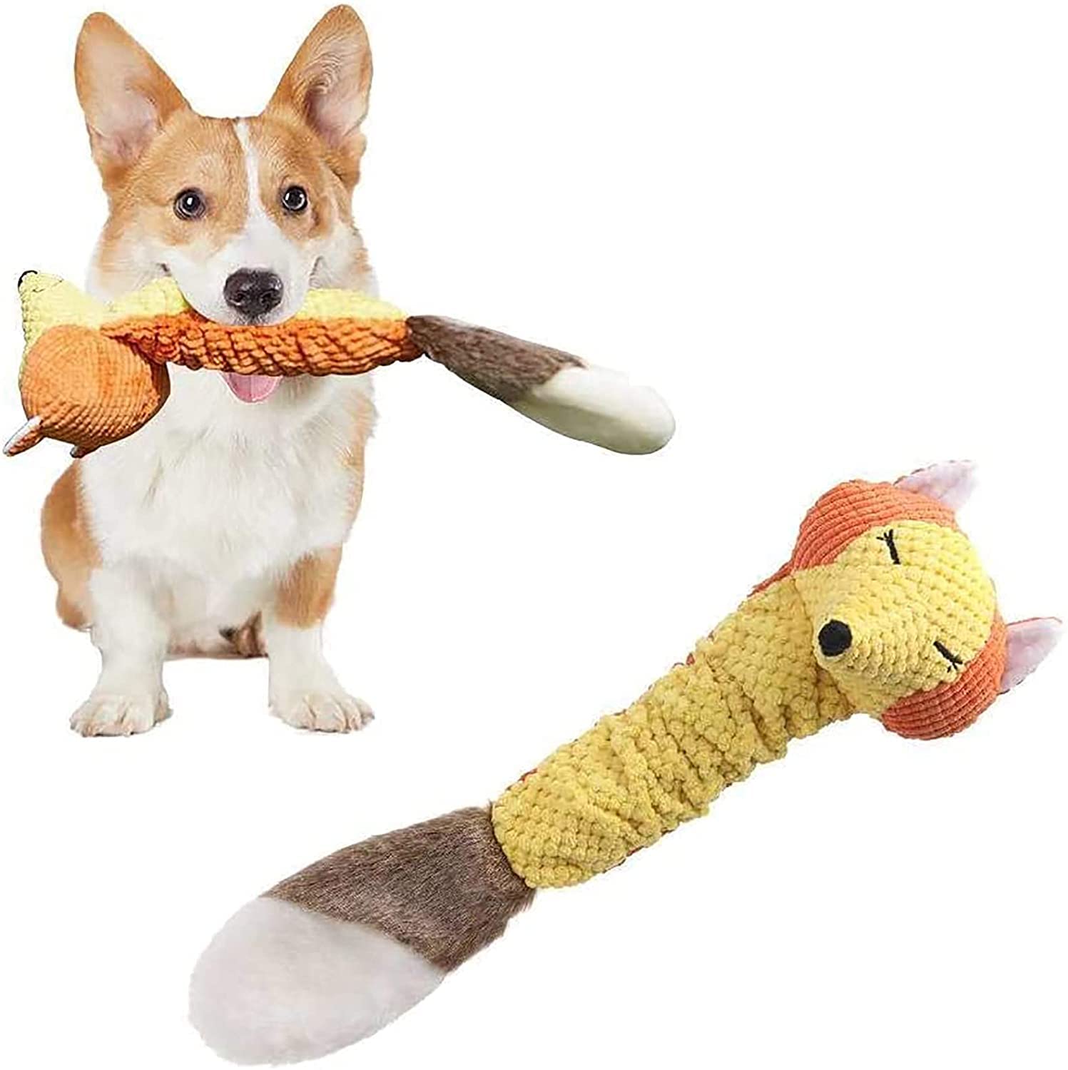 ONTWOPETS Dog Toy Plush Durable Small Dog Toys Low Stuffing Interactive Dog Plush Toys W/Squeaker Puppy Chew Toys Reduces Boredo