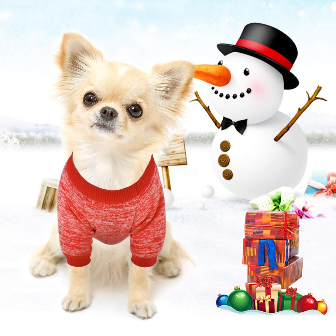 Idepet Pet Dog Classic Knitwear Sweater Soft Fleece Coat Thickening Warm Dogs Shirt Winter Pet Dog Cat Clothes Puppy Customes Cl