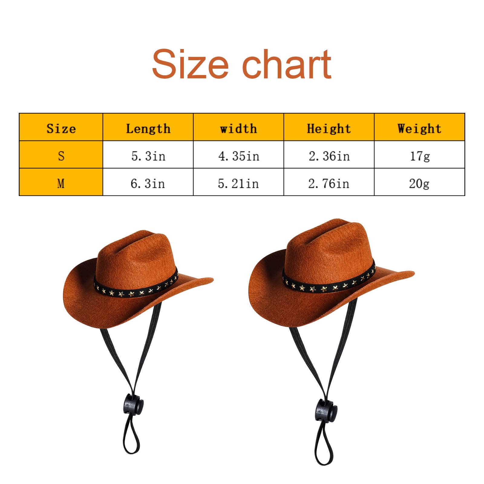 Choyaxo Pet Cowboy Costume Cosplay Cap Halloween Costumes For Dogs Cat Pet Party Decoration Mini Cowboy Hat (Brown, Small)