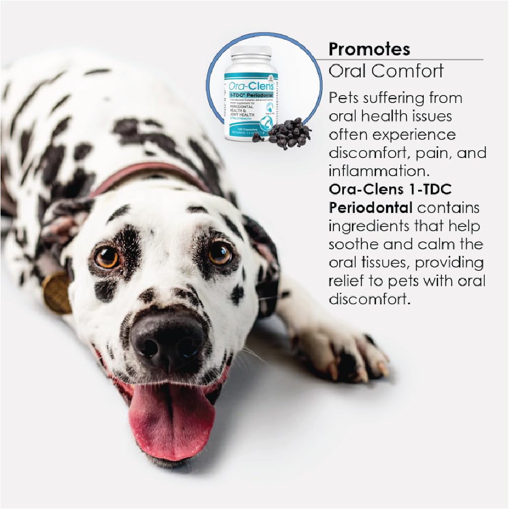 Ora-Clens 1-TDC Periodontal Supplement for Dogs & Cats, 120 Capsules, Supports Oral Health, Joint Health, Muscle Recovery
