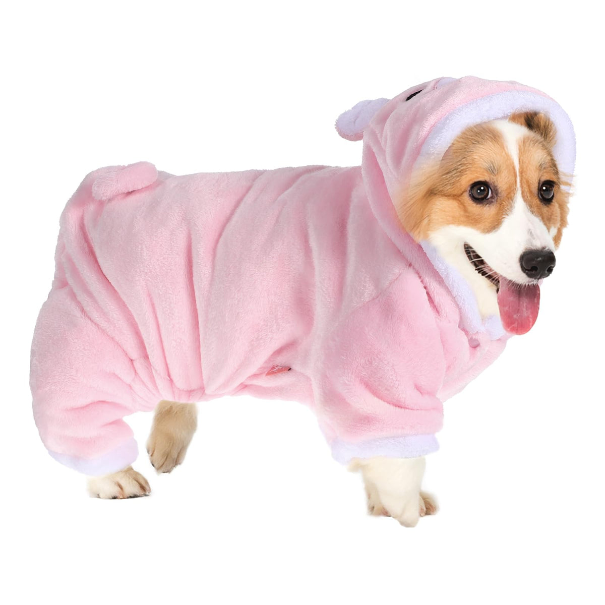POPETPOP Small Dog Hoodies Jumpsuit: Cute Pink Pig Design Pet Warm Hoodies Dog Pajamas Puppy Party Birthday Outfit, Halloween Ch