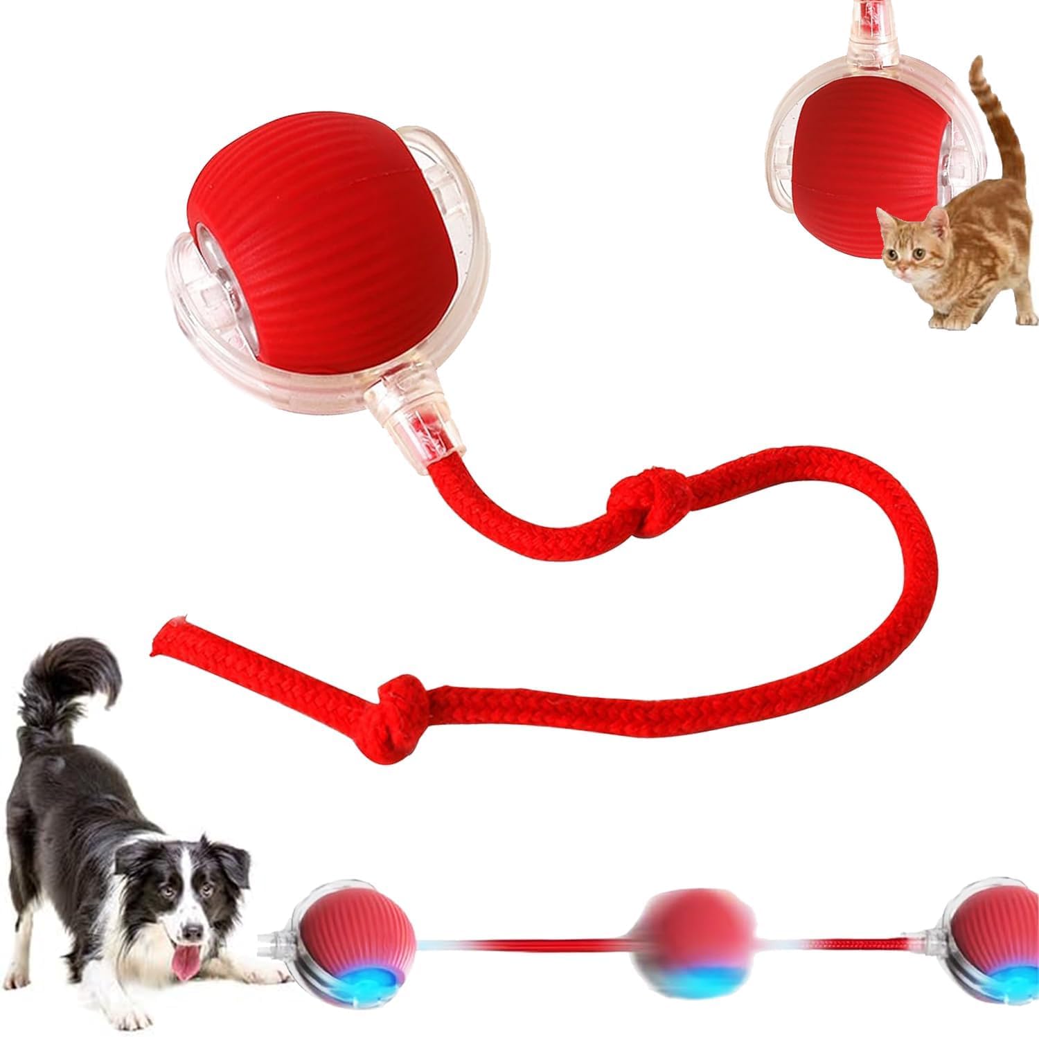 SHOPONIL Chewie Viral Rolling Ball,Interactive Rolling Dog Ball Toy,Interactive Cat Ball Toy,360 Smart Automatic Rolling Pet Bal