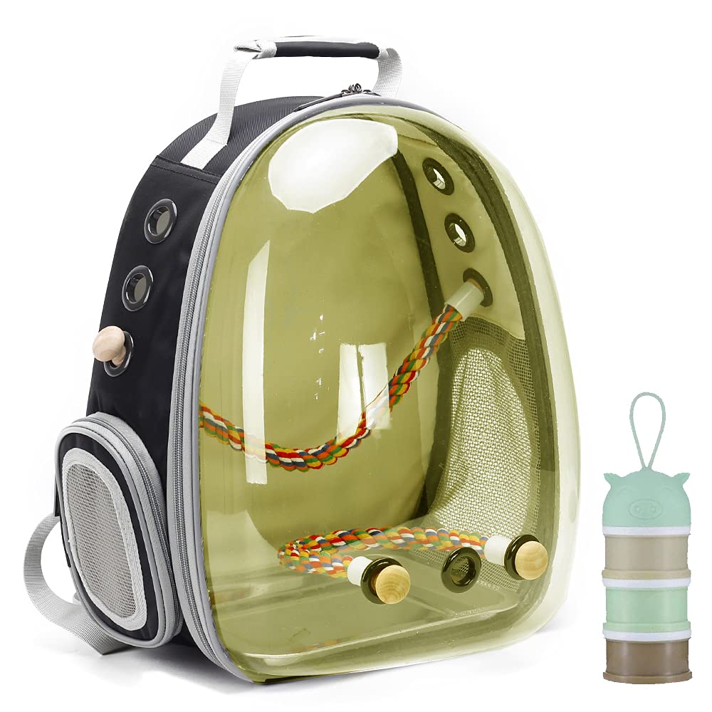 Bird Carrier Cage, Bird Travel Backpack With Stainless Steel Tray And Standing Perch