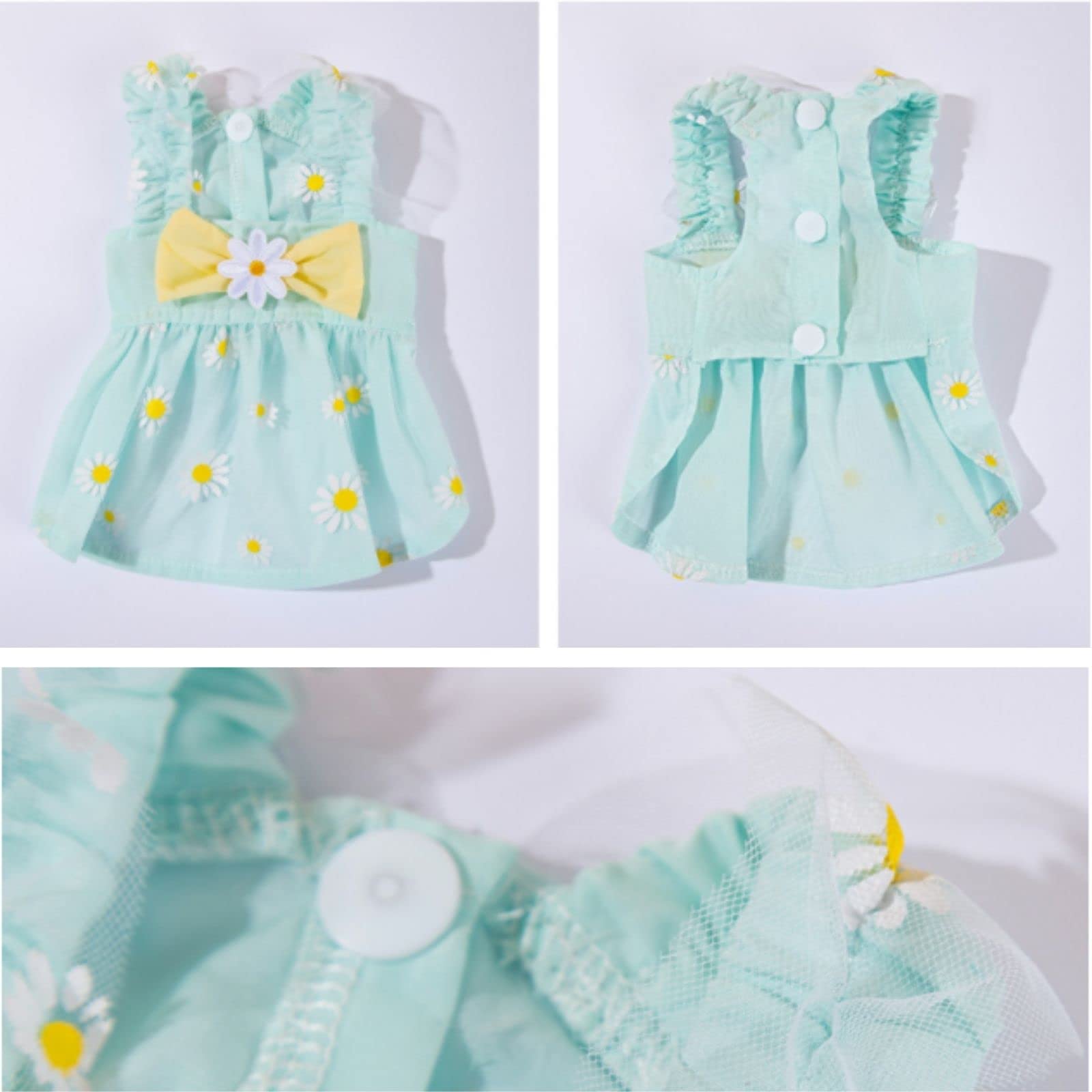 Flowers Elegant Princess Small Dog Dress Spring Summer Dog Dresses Girls Puppy Lightweight Pet Dresses