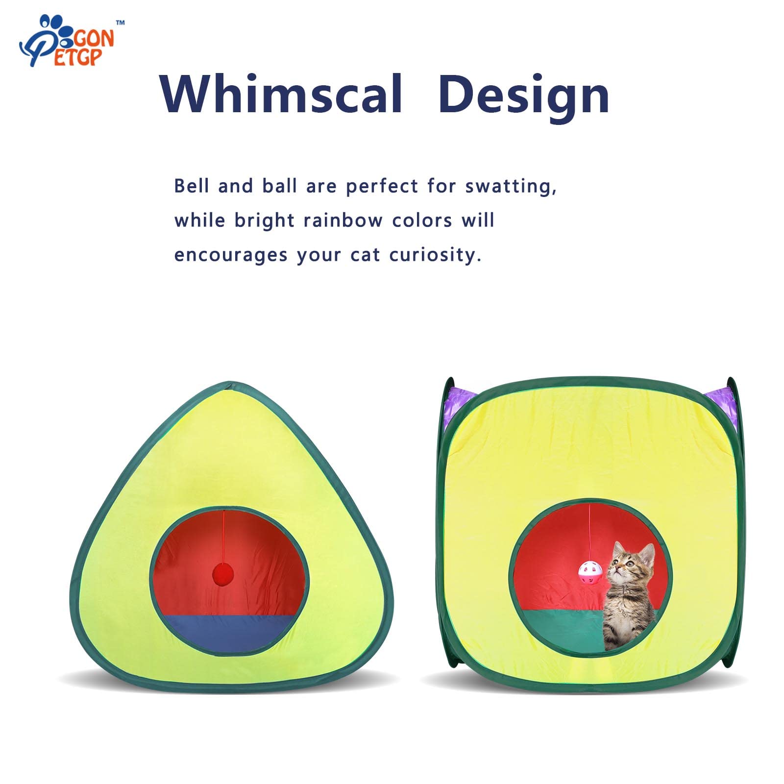 Gonpetgp Cat Tunnel Toy And Cubes Combo, Cat Tunnels For Indoor Cats With Play Ball, Interactive Crinkle Collapsible Tent And Cubes, Cat Tube For Puppy Pet Rabbit - All In One Set Of 3