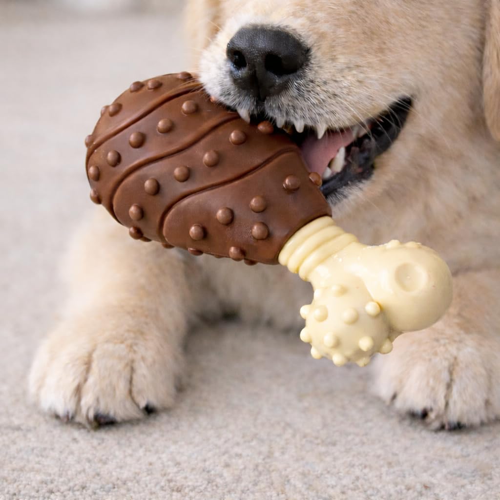 Petpals Nylon Hard Dog Toy Chicken Leg For Aggressive Chewers | Toys For Adult Large, Medium Dogs