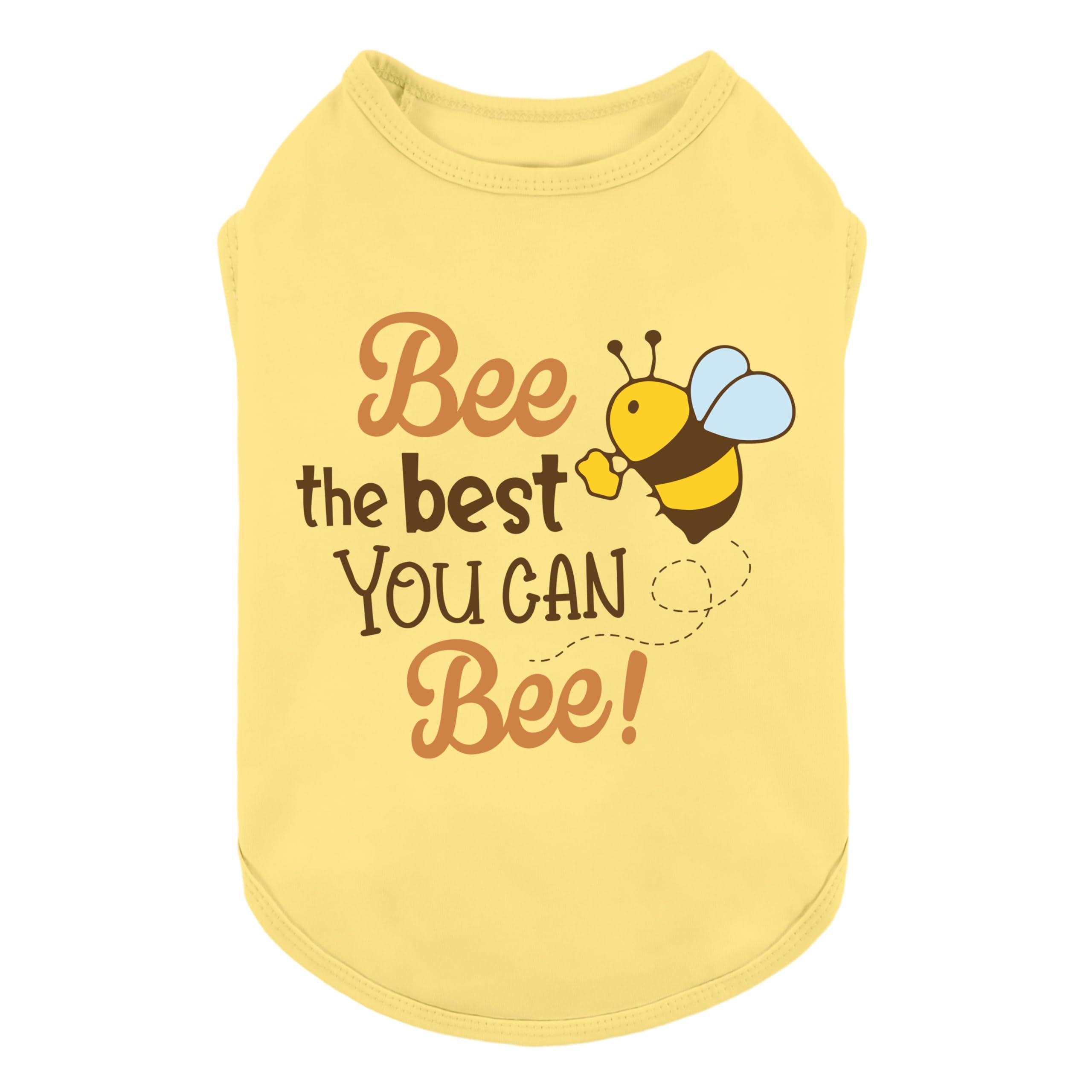 Fitwarm Bee The Best You Can Dog Shirt, Summer Clothes For Small Dogs Boy Girl, Funny Pet Outfit, Yellow, Brown, Blue, Medium