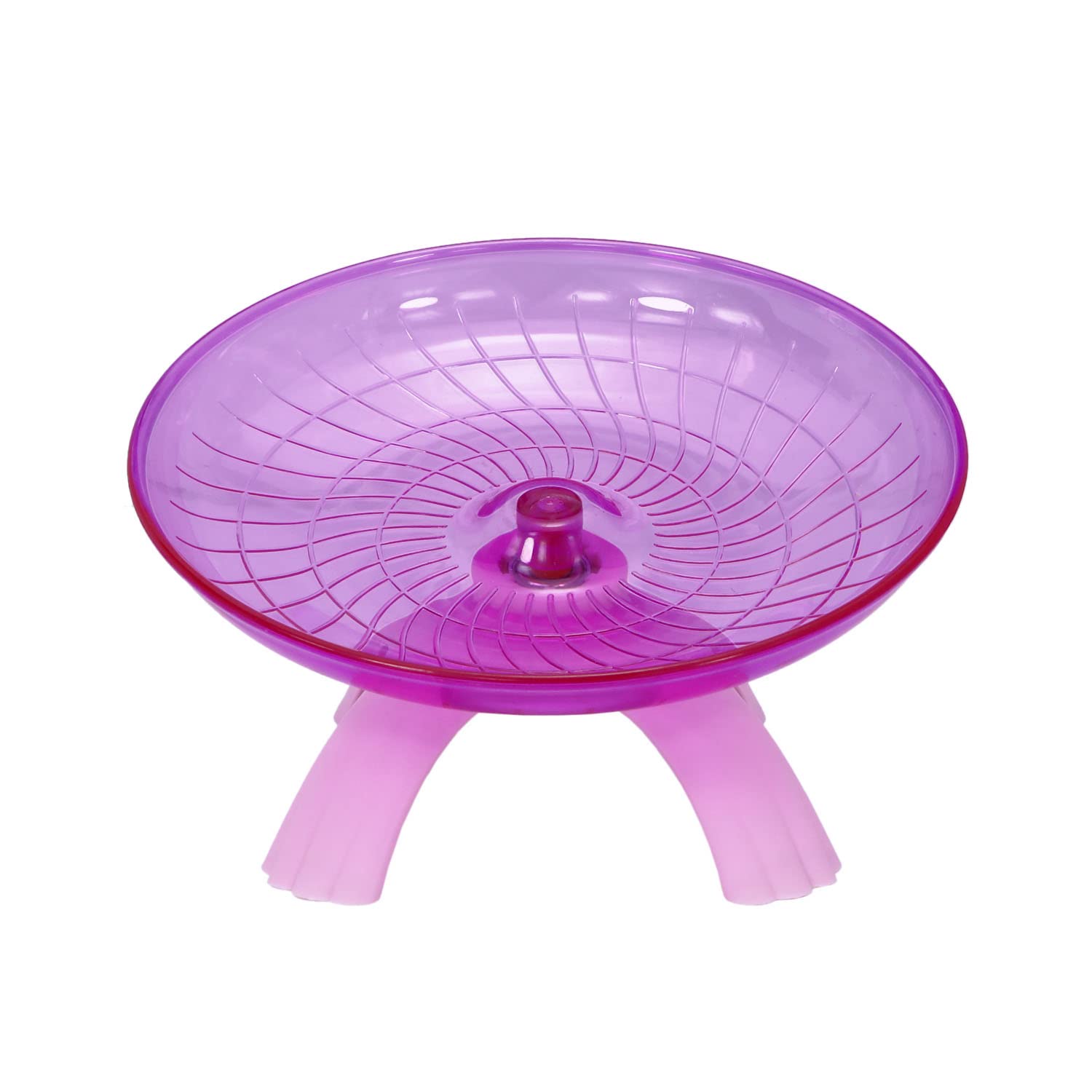 Hamster Flying Saucer Silent Running Exercise Wheel For Gerbil Rat Mouse Hedgehog Small Animals (Pink)