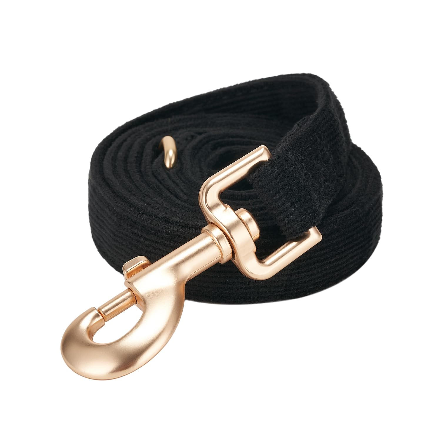 Ewinoom Soft Cotton Dog Leash, 5 Ft Heavy Duty Corduroy Dog Leashes With Gold Metal Hook For Small Medium Large Dogs,Small,Black