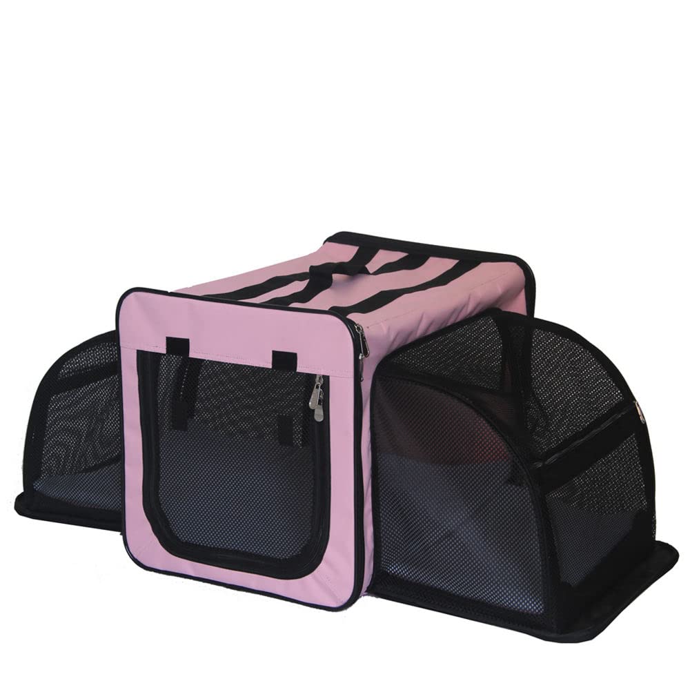 Pet Life  Capacious Dual-Expandable Wire Folding Lightweight Collapsible Travel Pet Dog Crate