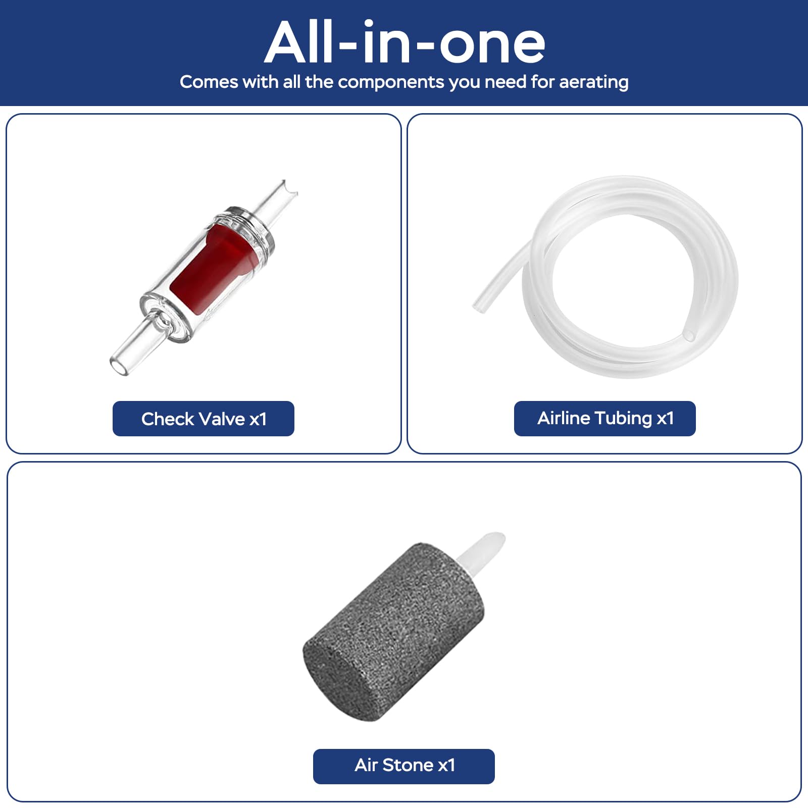 FUMAK Aquarium Air Pump, USB Rechargeable Lithium Battery Powered Portable Air Pump for Fish Tanks up to 60 Gallons, AC/DC Dual