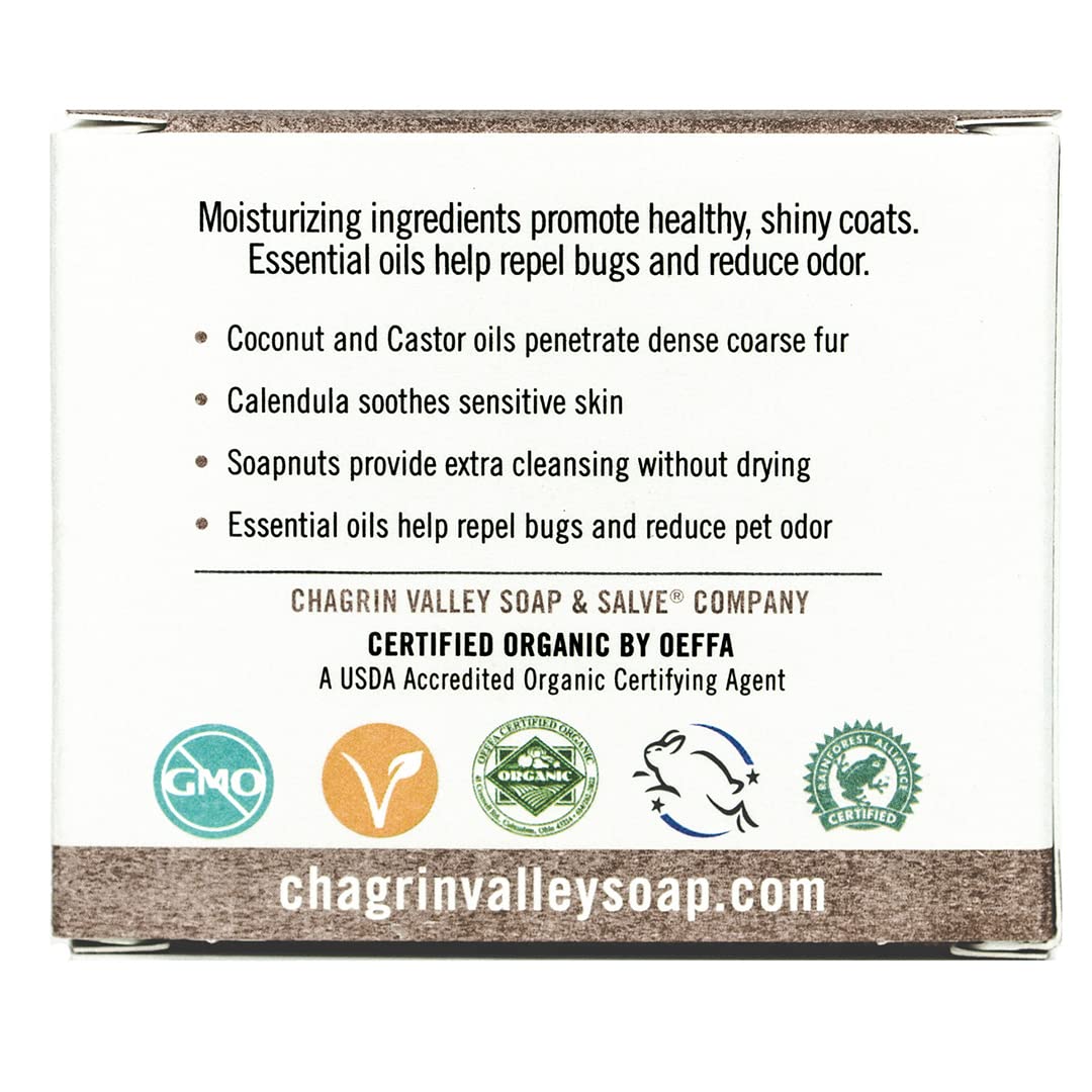 Organic Natural Dog Shampoo - Cedarwood Lavender 3.8 Oz Bar - Chagrin Valley Soap & Salve -