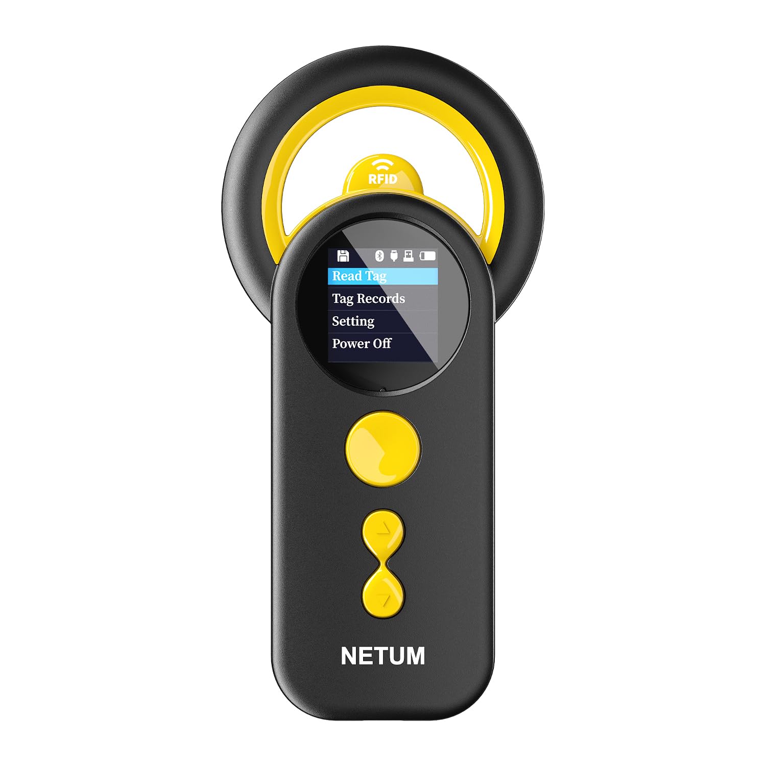 NETUM Bluetooth Pet Microchip Reader, 3-in-1 Wireless Animal Universal Microchip Tag Reader Scanner with 1.44 TFT Screen, 1200mA