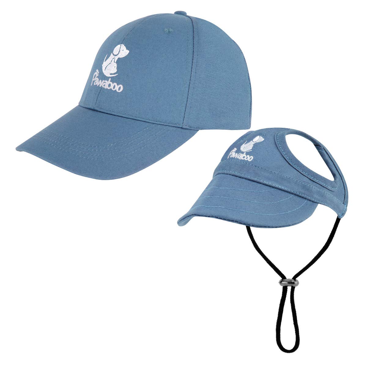 Pawaboo 2PC Owner and Dog Hat Set, Pet s Mom/Dad Baseball Cap Set, Dog Visor Cap Sun Protection Hats with Ear Holes and Adjusta
