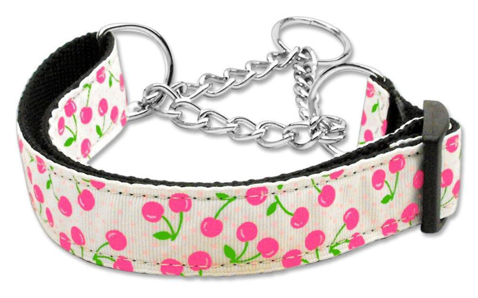 Mirage Pet Products Martingale Cherries Nylon Collar, Large, White