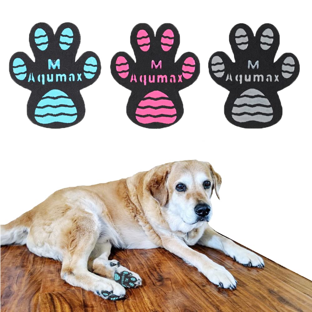 Aqumax Dog Paw Protector Anti Slip Paw Grips Traction Pads,Walk Assistant For Senior Dogs,Brace For Weak Paws Or Legs,Dog Shoes Booties Socks Replacement Multicolor 48 Pads M