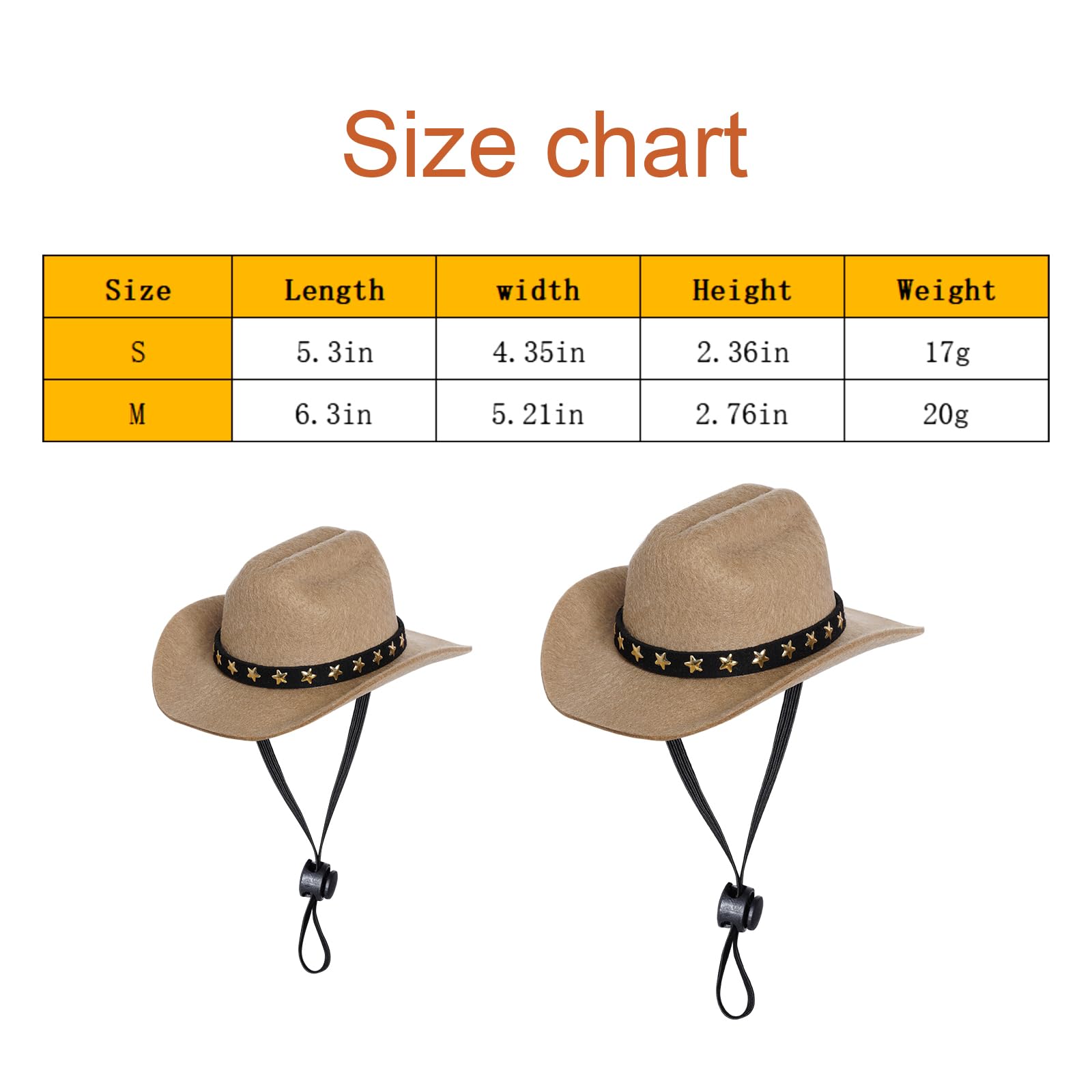 Choyaxo Pet Cowboy Costume Cosplay Cap Halloween Costumes For Dogs Cat Pet Party Decoration Mini Cowboy Hat (Khaki, Small)