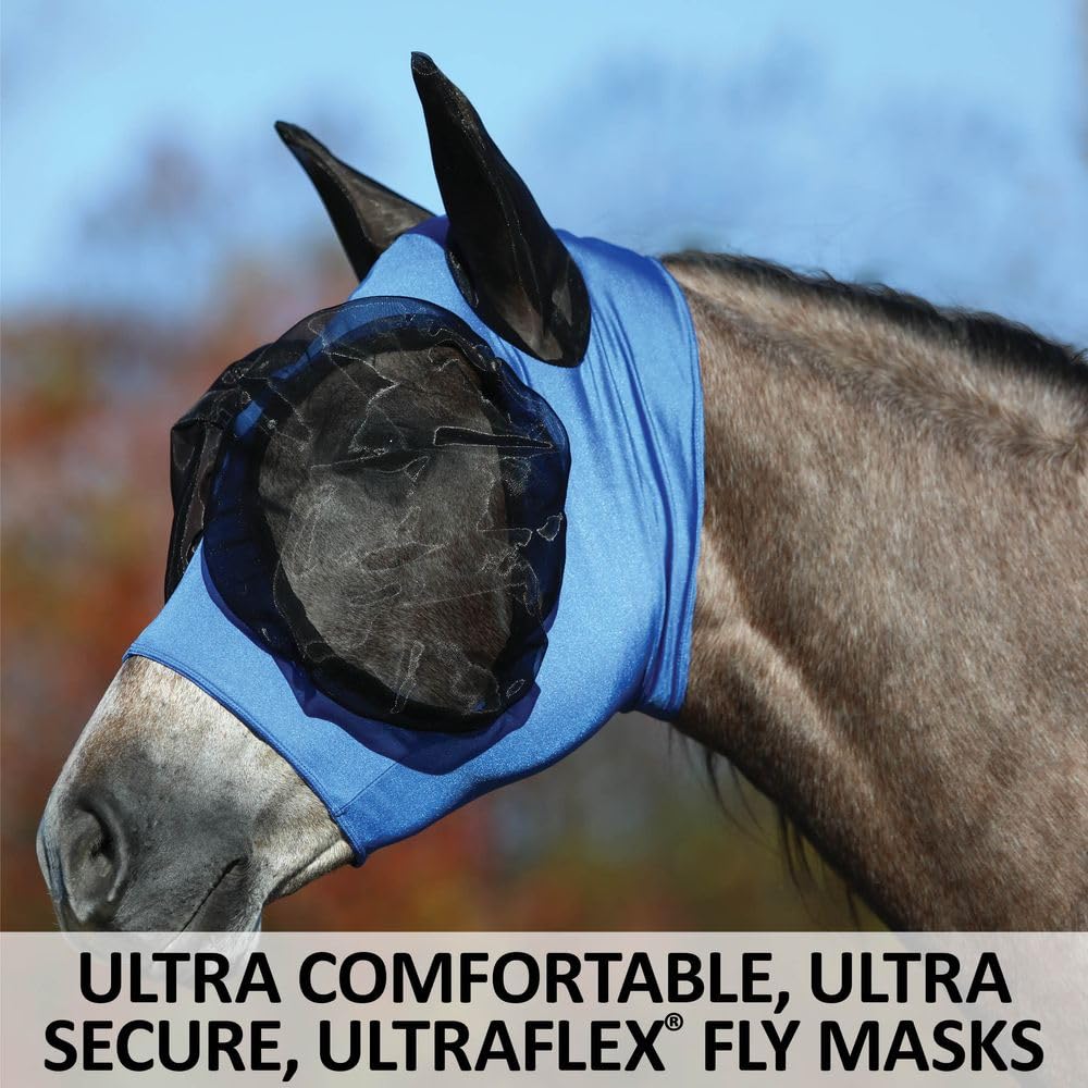 UltraFlex Comfort Plus Bug Eye Fly Horse Masks | Maximum Protection & Comfort | 95% UV Shield & Easy On/Off Design | Zipper with