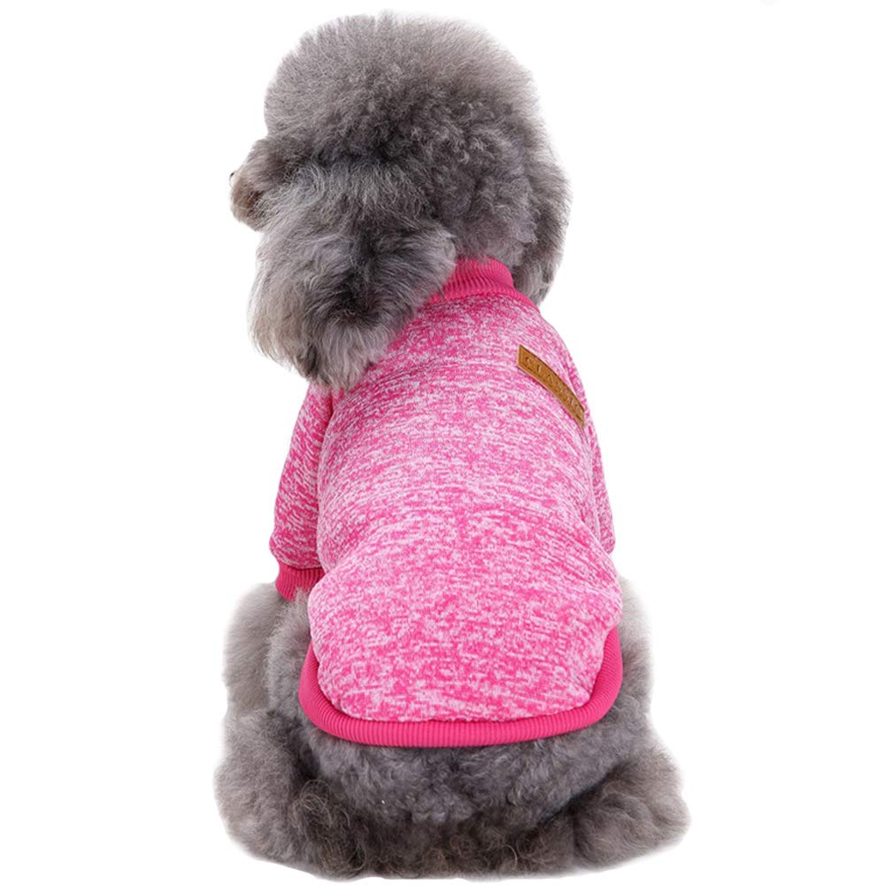 Chborless Pet Dog Classic Knitwear Sweater Warm Winter Puppy Pet Coat Soft Sweater Clothing For Small Dogs (Xs, Rose)