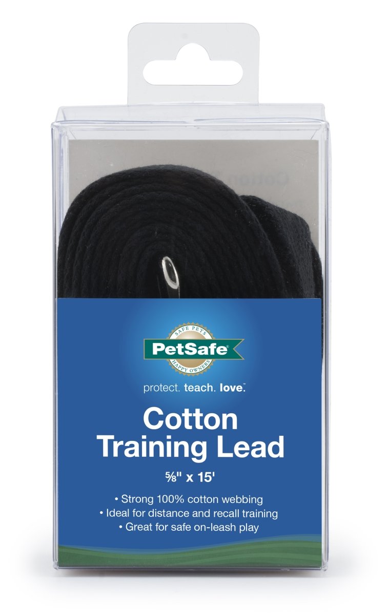 Petsafe Cotton Training Lead Black 5/8In X 15 Foot