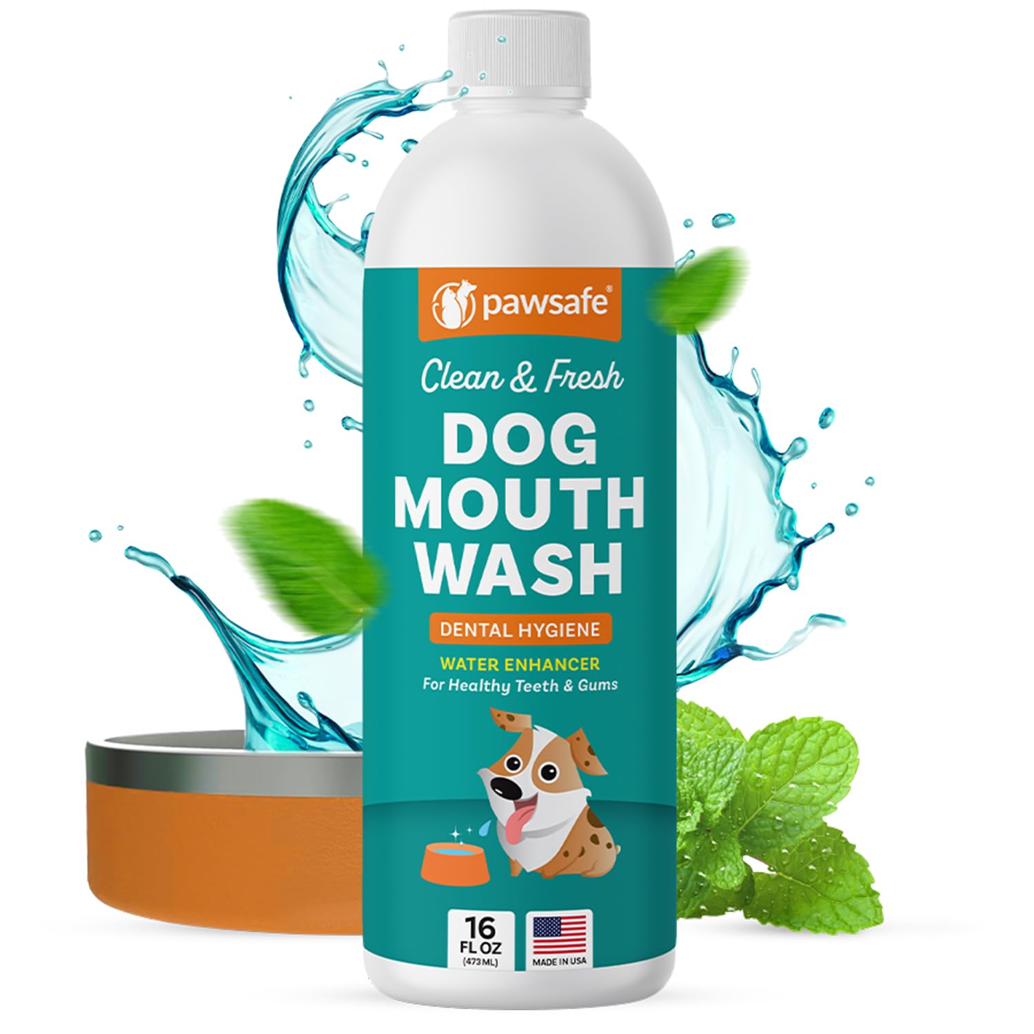 Dog Mouthwash, Dental Water Additive for Fresh Breath, Plaque & Tartar Control, Best Natural Cleaning Freshener Formula for Heal