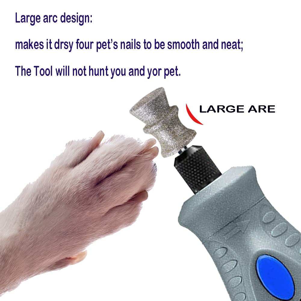 Kitguard Diamond Dremel Dog Nail Grinder Bits For Rotary Tool-1/8'' Dremel Dog Nail Grinder Attachment-Pet Nail Grinder Bit Work
