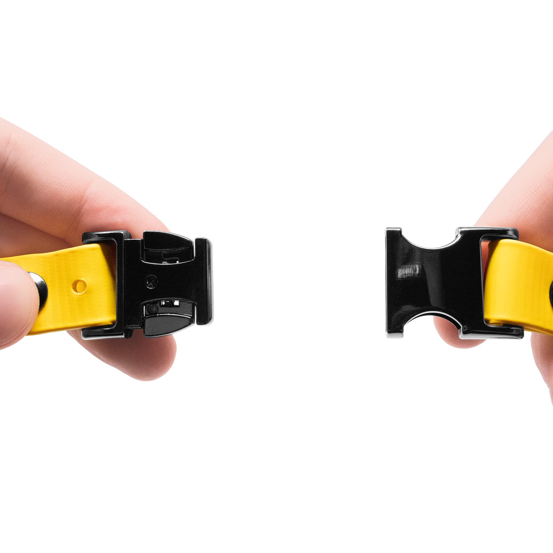 Educator Quick Snap Bungee Dog Collar, Biothane, Waterproof, Odorproof, Easy Connect And Disconnect Clasp And D Ring With Comfort Bungee Loop, Adjustable For Custom Fit, 3/4-Inch, Yellow