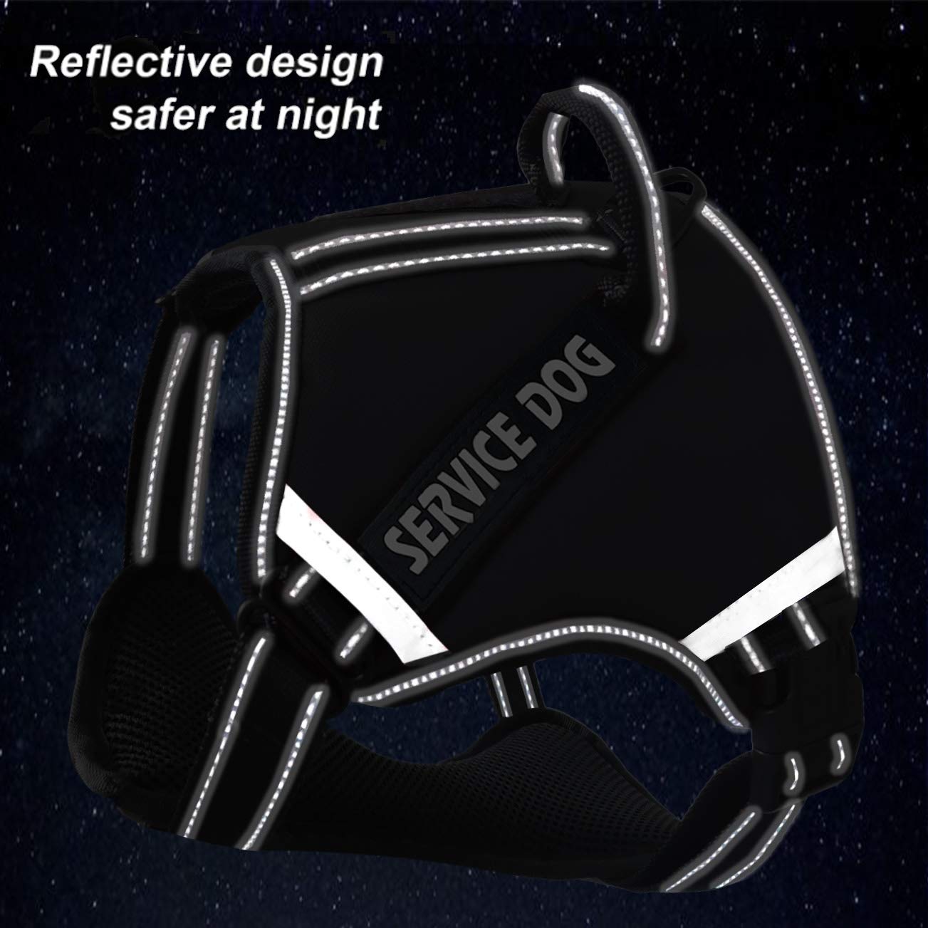 Cymiler Dog Harness,No-Pull Service Dog Harness With Handle,Adjustable Comfort Pet Dog Vest Harness For Outdoor Walking,3M Refle