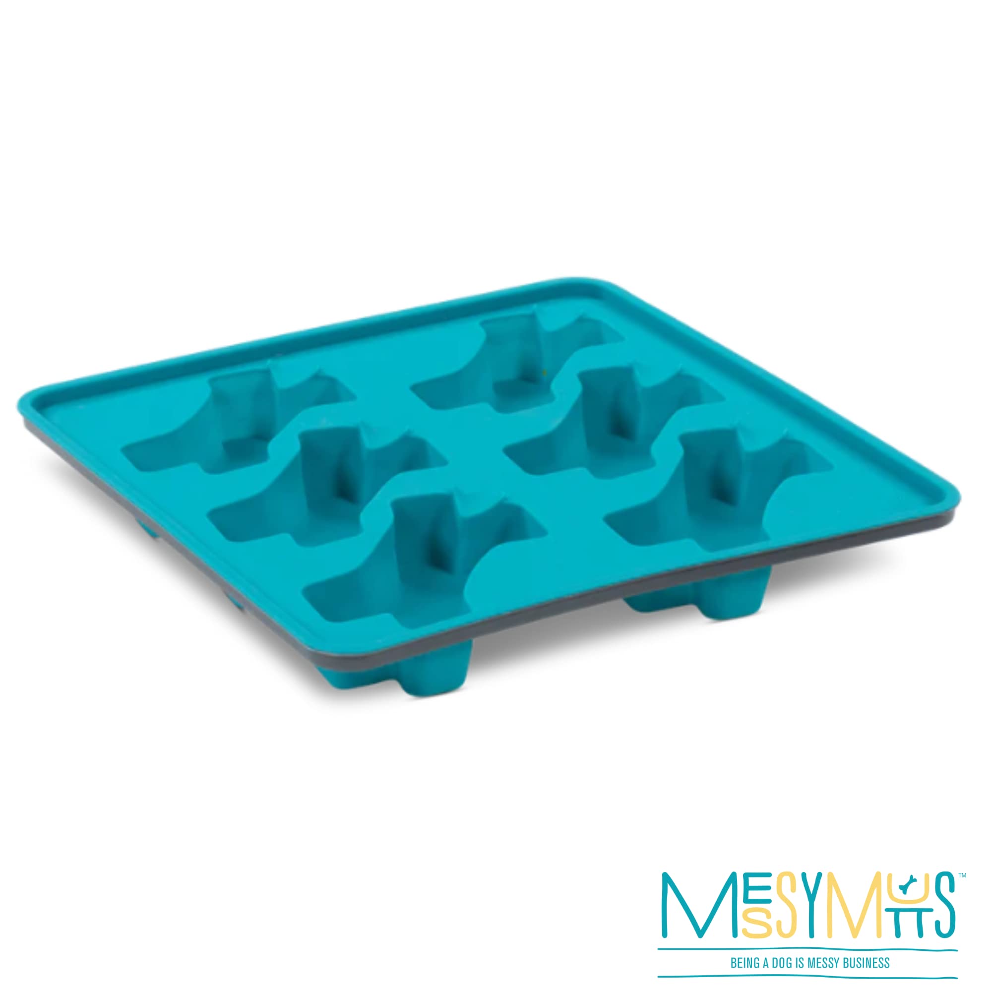 Messy Mutts Dog Framed Silicone Interactive Popsicle Mold 10In X 10In Blue