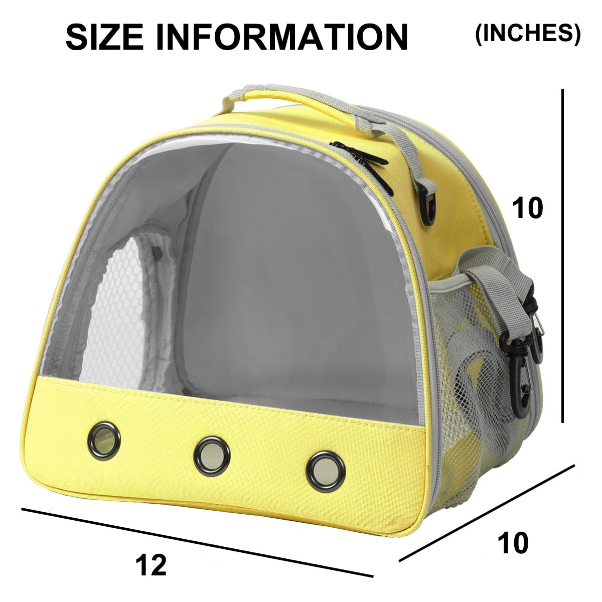 Bearded Dragon & Lizard Carrier - Portable Travel Carrier For Hedgehog, Rat, Parrot, Bird & Guinea Pig (Yellow, 2)