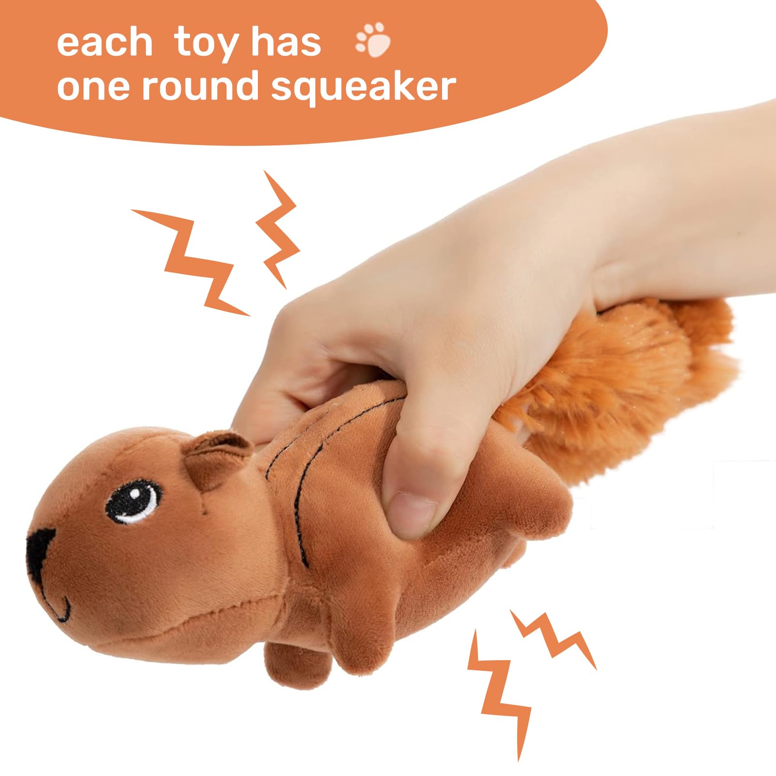 Hollypet Hide And Seek Squeaky Dog Toy, Designed Interactive Puzzle Plush Stuffed Puppy Toy, Squirrel