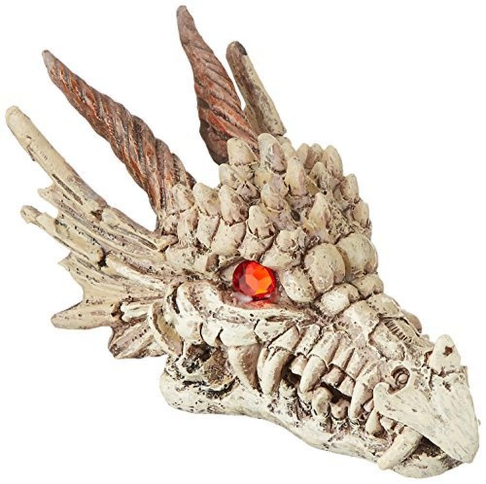 Penn-Plax Deco-Replicas Dragon Skull Gazer Aquarium Decoration – Safe For Freshwater And Saltwater Fish Tanks – Small