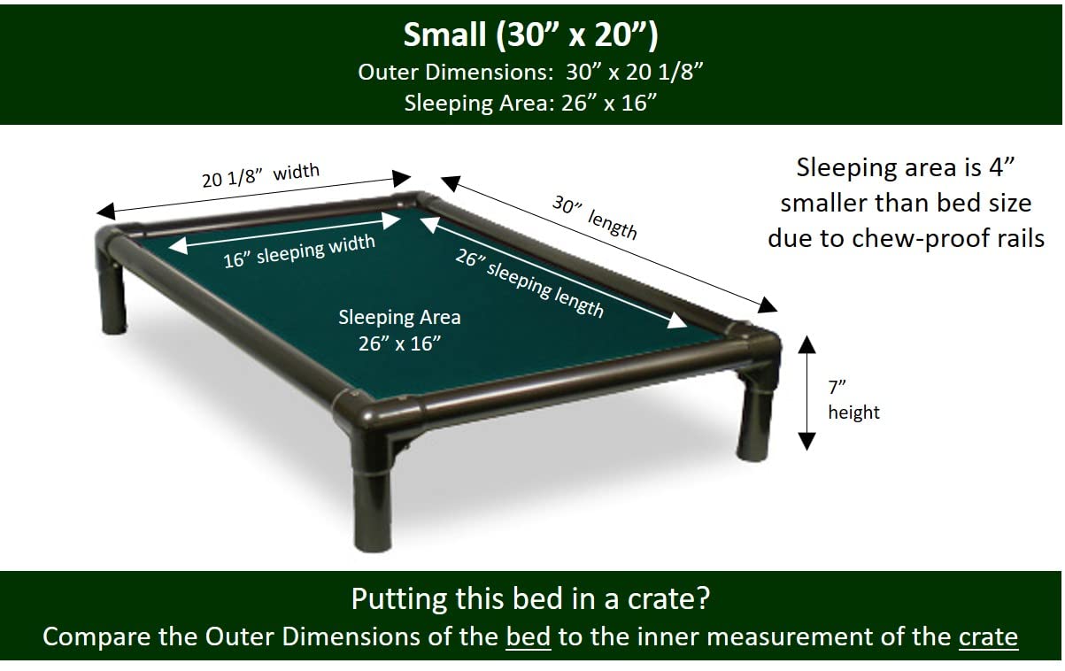 Kuranda Chewproof Dog Bed - Walnut PVC - 30'' x 20'' - Cordura Nylon - Forest
