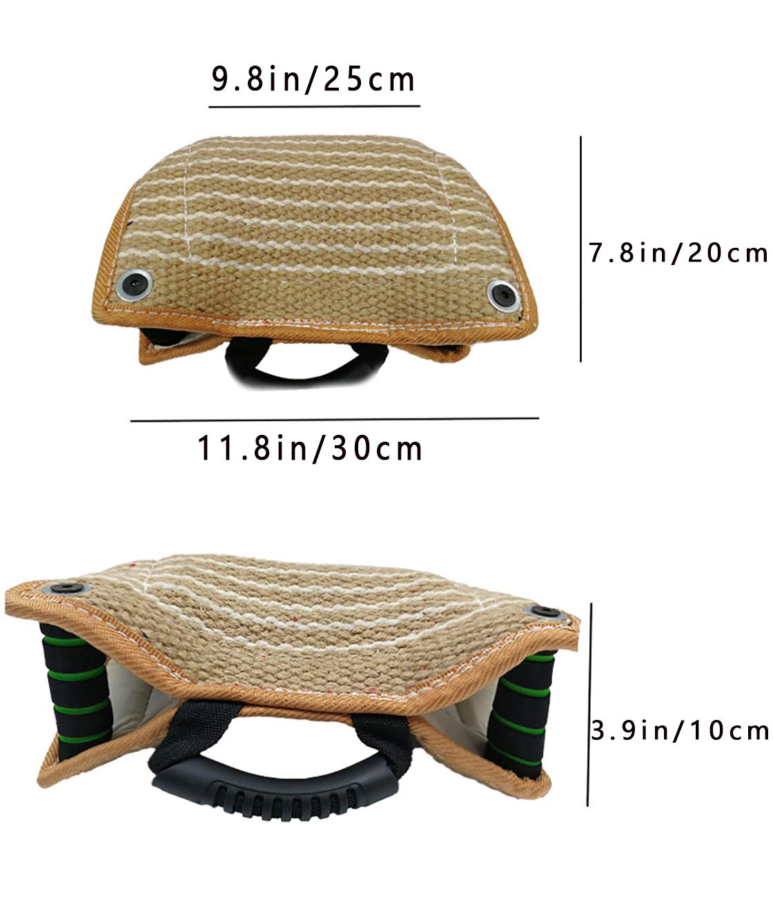 Morezi Dog Targeting Bite Wedge Tug Toy For Malinois,German Shepherd,Schutzhund Training,Jute/French Linen