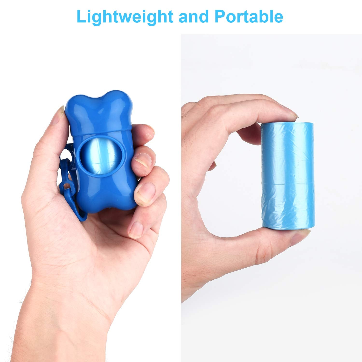 Depets Dog Poop Bag, Extra Thick Doggie Poop Bags With Dispenser And Leash Clip, Leak-Proof Dog Waste Bags, 11.8 × 8.7 In Poop Bags For Dogs Cats, Blue, 160 Count