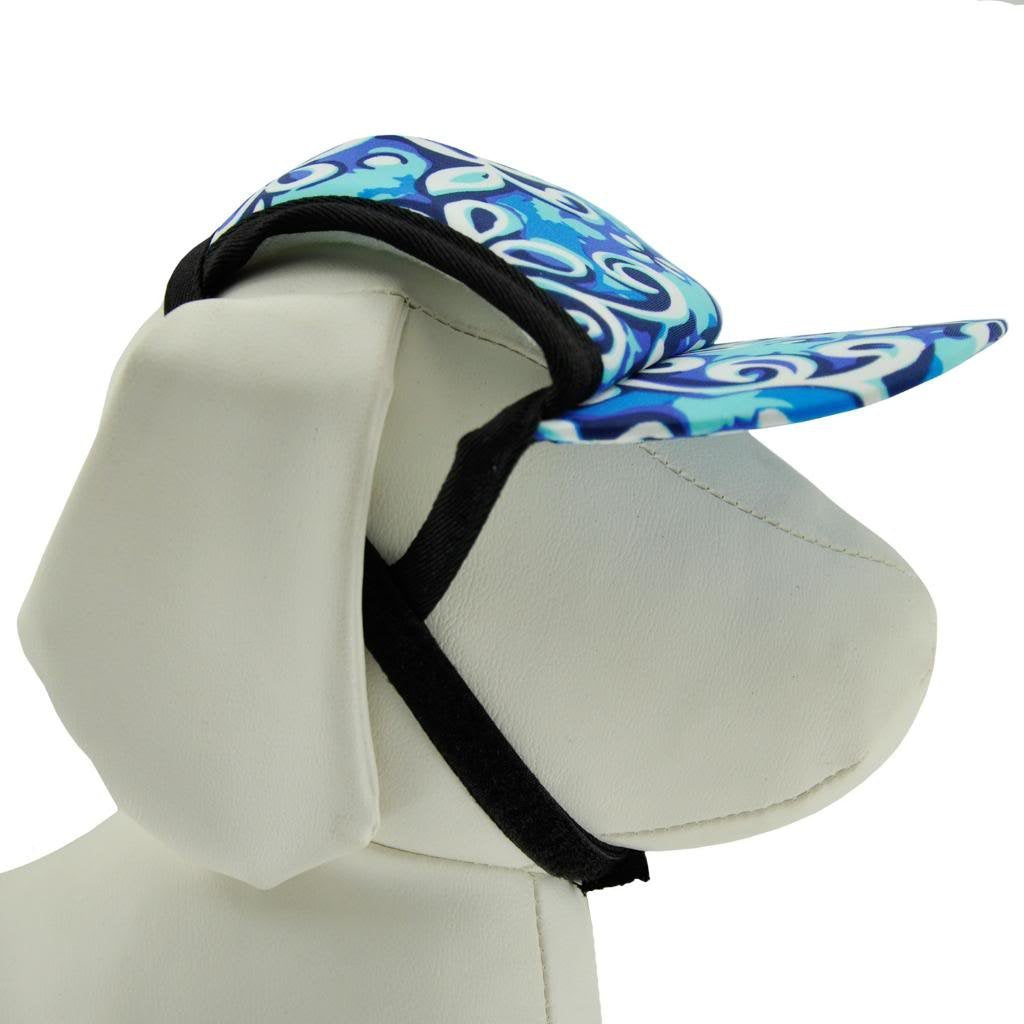 PlayaPup Sun Protective Dog Visor, Swirl Blue, Large