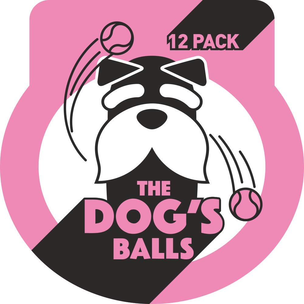 The Dog'S Balls, Dog Tennis Balls, 12-Pack Pink Dog Toy, Strong Dog & Puppy Ball For Training, Play, Exercise & Fetch