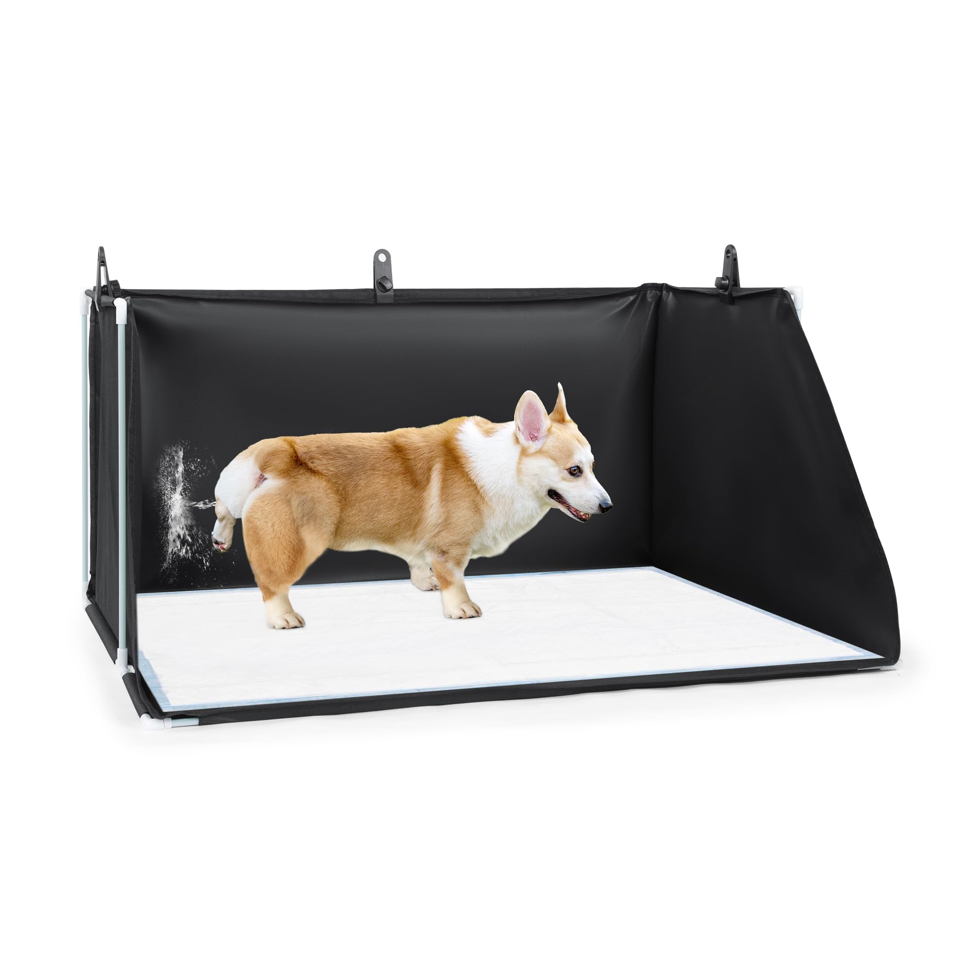 Mabozoo Dog Pee Pad Holder With High Walls, Foldable Dog Litter Box Potty Shields Indoor Potty For Small And Medium Pets, No Spi