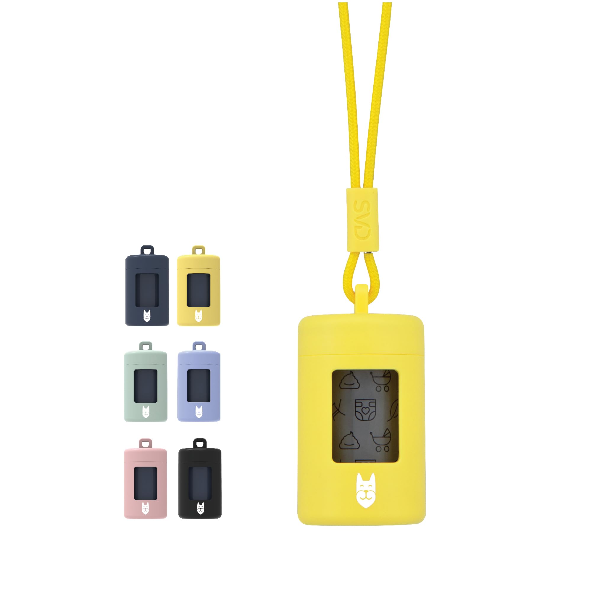 Svd.Pet Dog Poop Bag Dispenser, Retractable Waste Bag Dispenser, Lightweight Poop Bag Holder, Stretchy Strap Fits Any Dog Leash, Dog Walking Accessory (Golden Sand)