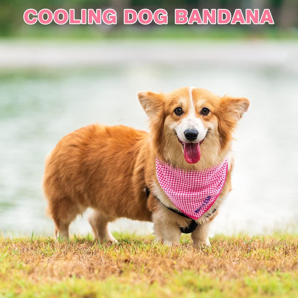 Dog Cooling Bandana 4 Packs - Kerchief Instant Ice Cooling For Summer Use Dogs Bibs Scarf For Small Medium Large Dogs
