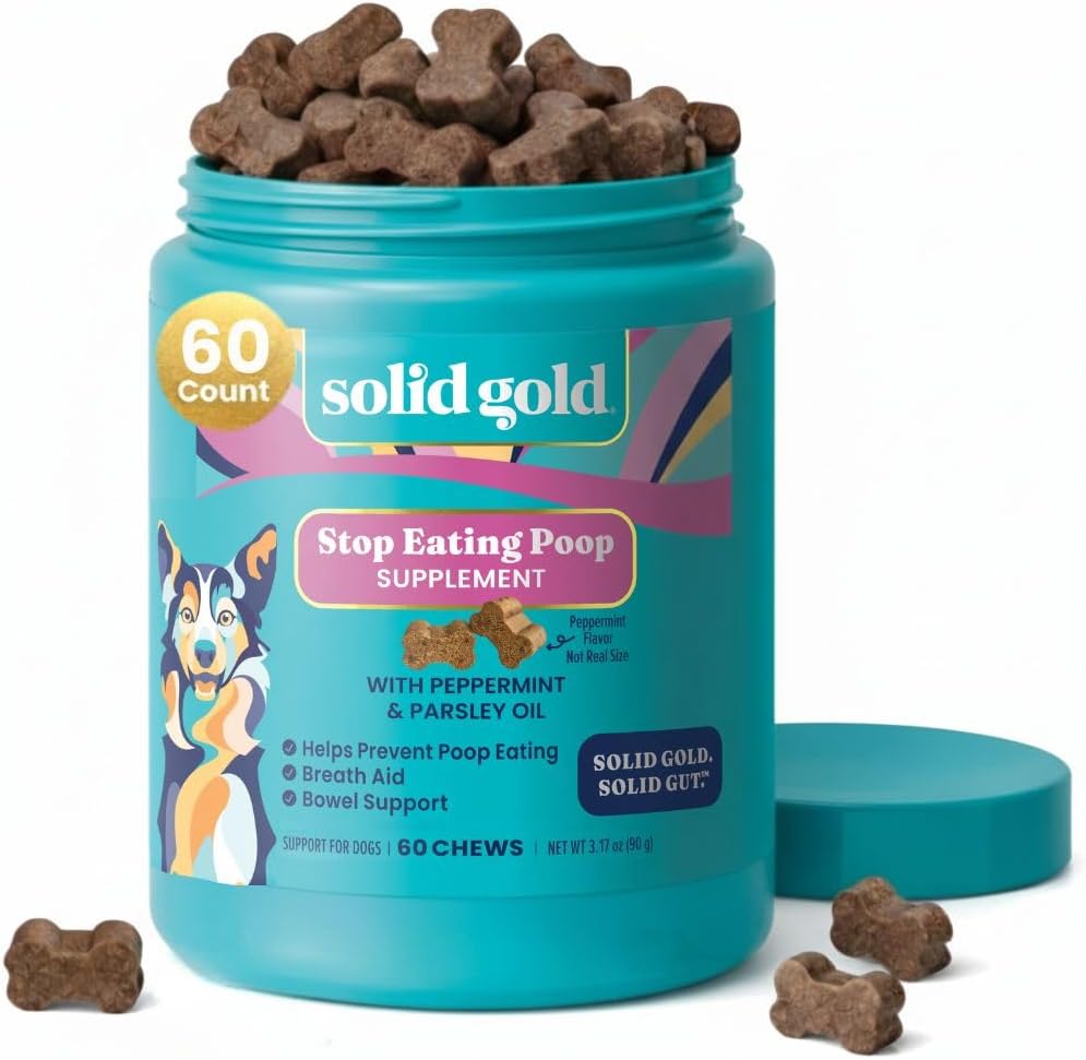 Solid Gold No Poo Chews for Dogs - Coprophagia Deterrent & Stool Eating Deterrent for Dogs that Eat Dog Poop - Stop Eating Poop
