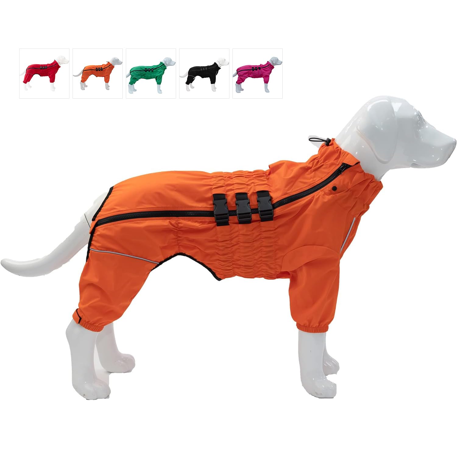 Dogs Waterproof Jacket, Lightweight Waterproof Jacket Reflective Safety Dog Raincoat Windproof Snow-Proof Dog Vest For Pugs Engl