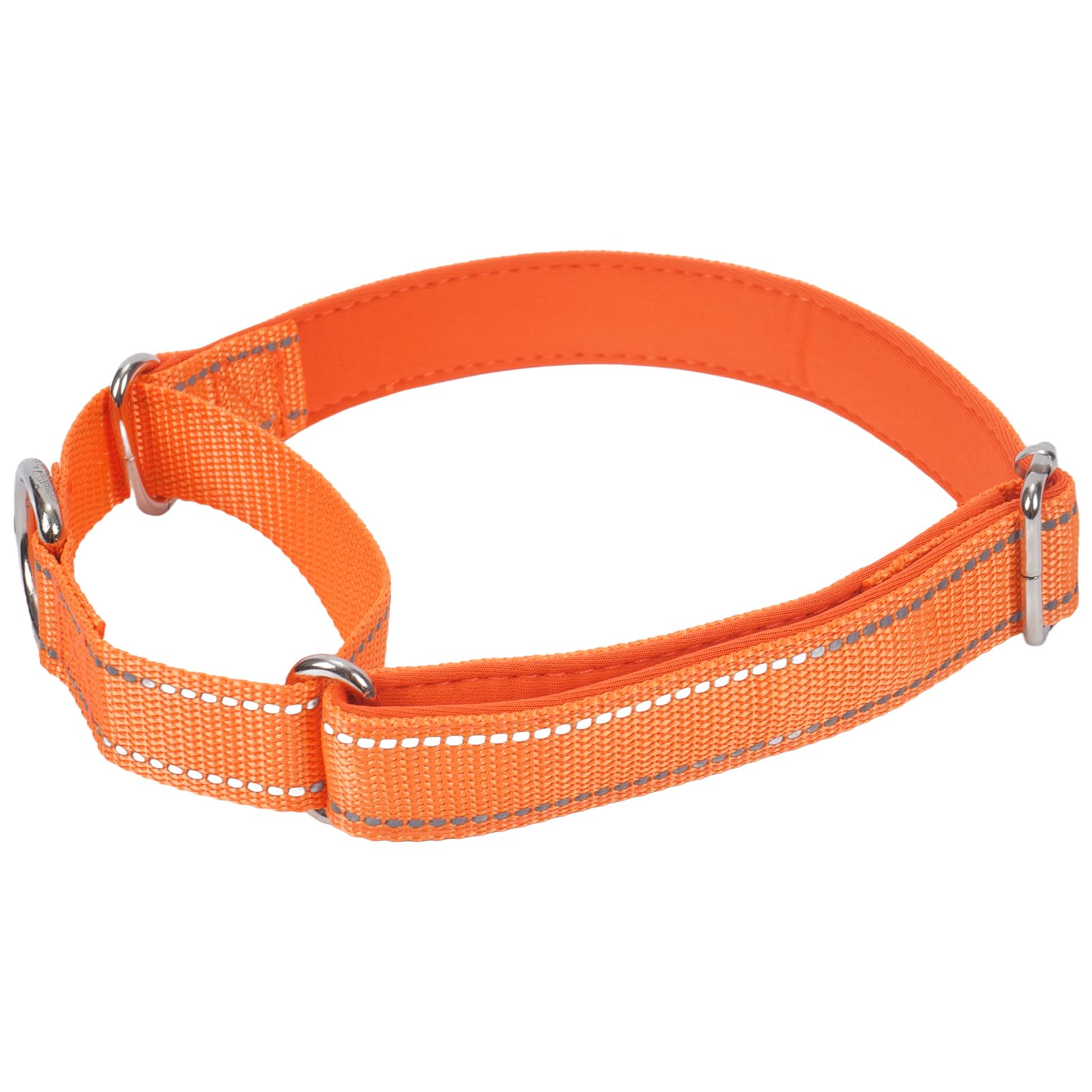 SGODA Martingale Dog Collar, Reflective Nylon Padded Dog Training Collars for Medium Dogs, Orange M