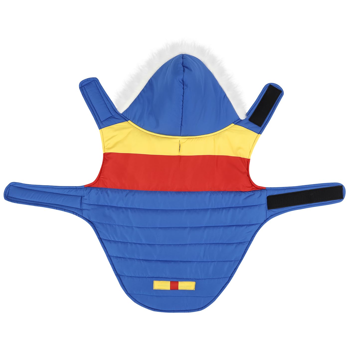 Hde Dog Puffer Jacket Fleece Lined Warm Dog Parka Winter Coat With Harness Hole 90S Colorblock - Xl