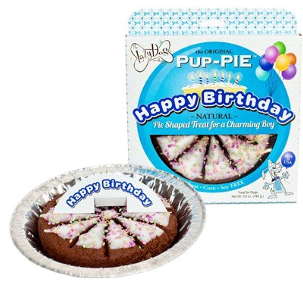 The Lazy Dog - Happy Birthday Pie Dog Treat for a Special Boy (5 oz). A Treat for Your Special Friends Celebration Day! (Include