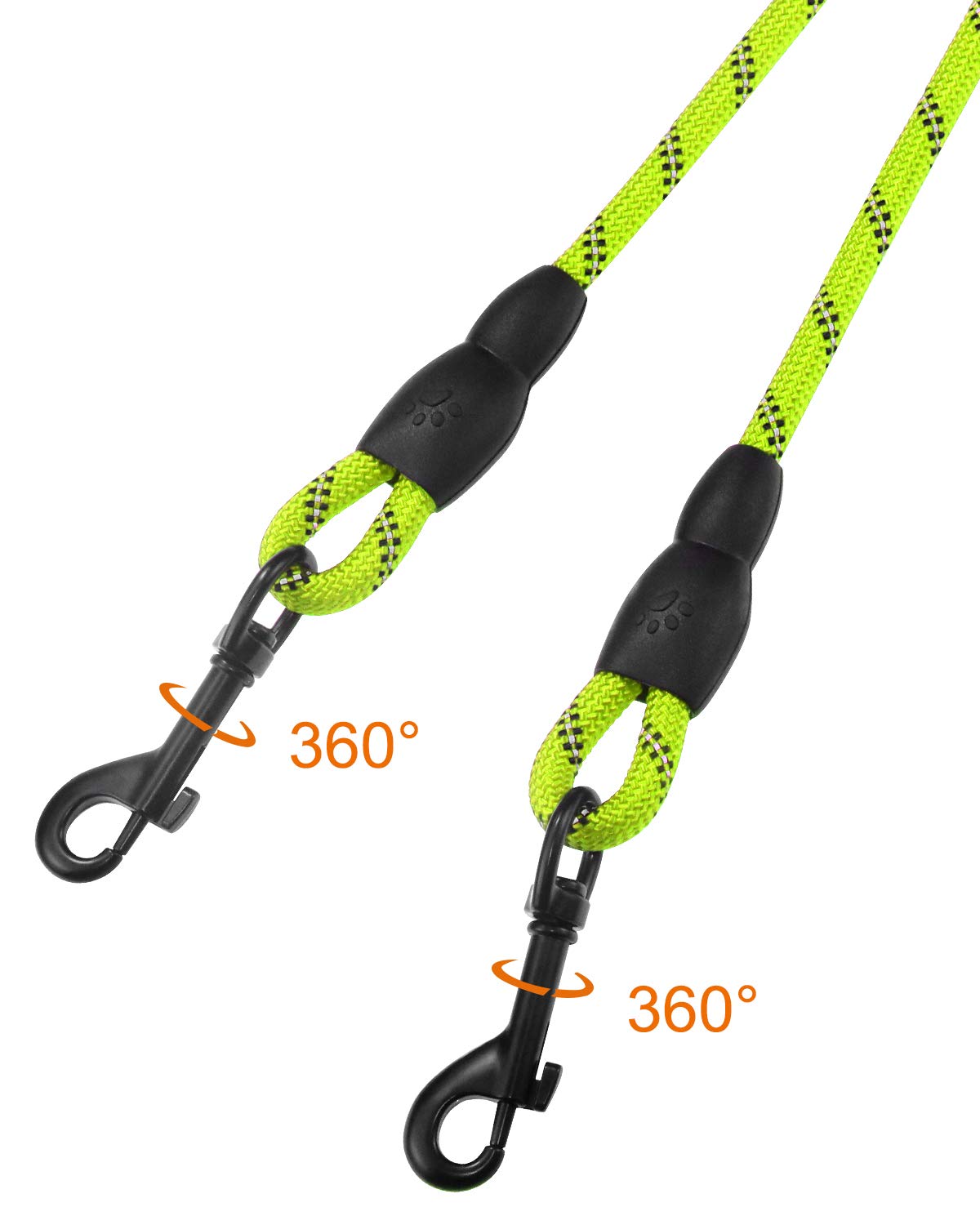Taglory Double Dog Leash | Reflective Rope | No Tangle | Double Leash For Two Dogs | Puppy Small Medium Breeds | Green