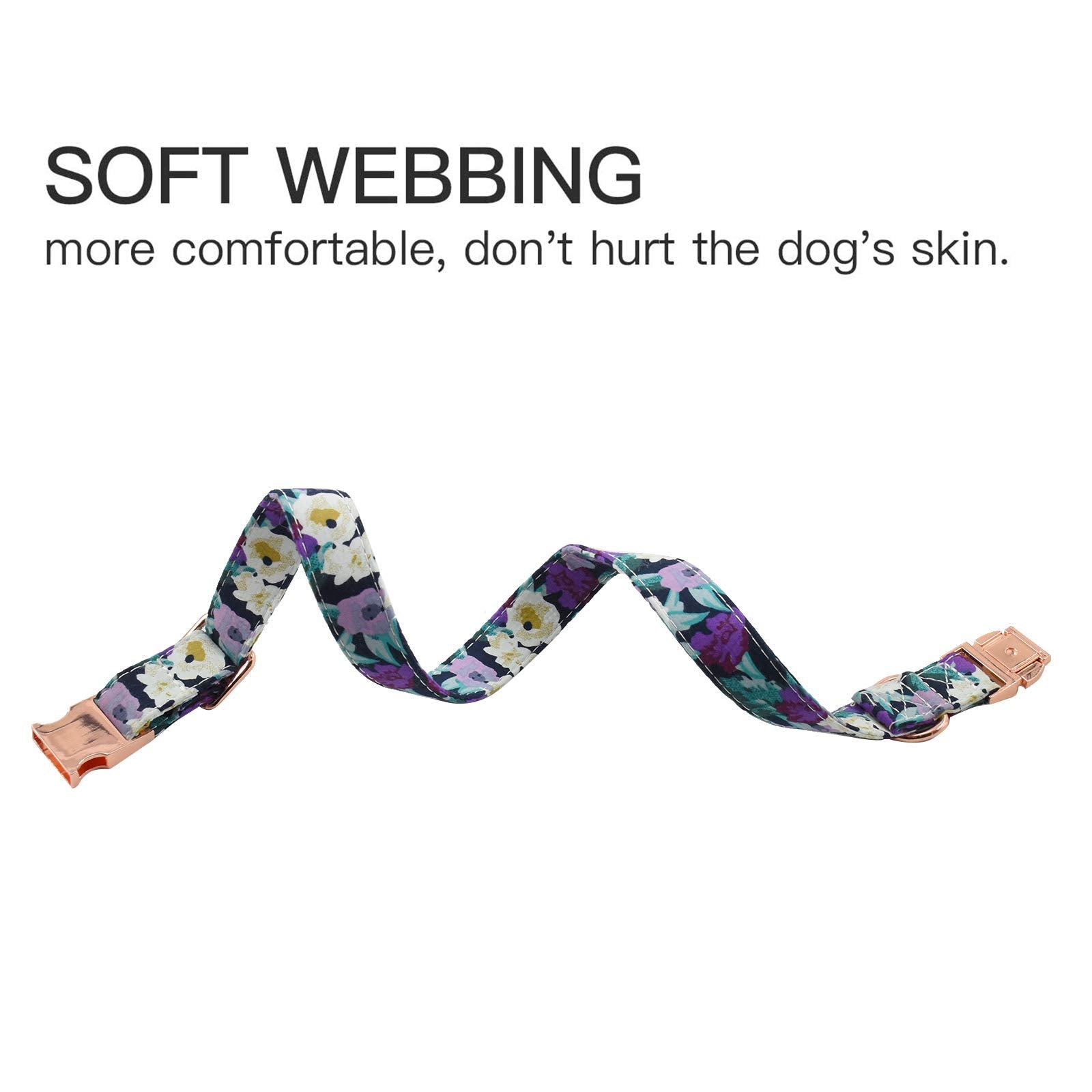 Metal Buckle Dog Collar, Durable Adjustable Dog Collar Soft For Small Medium Large Dogs (M(13-18In), Flower5)