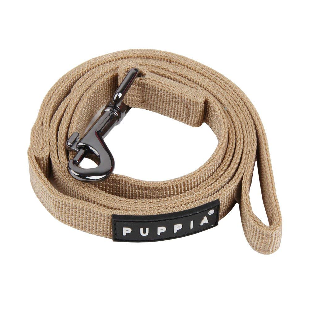 Puppia Two Tone Dog Lead Strong Durable Comfortable Grip Walking Training Leash For Small & Medium Dog, Beige, Small